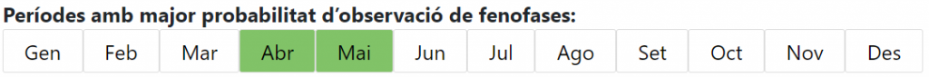 Calendari fenofases de l'alzina surera