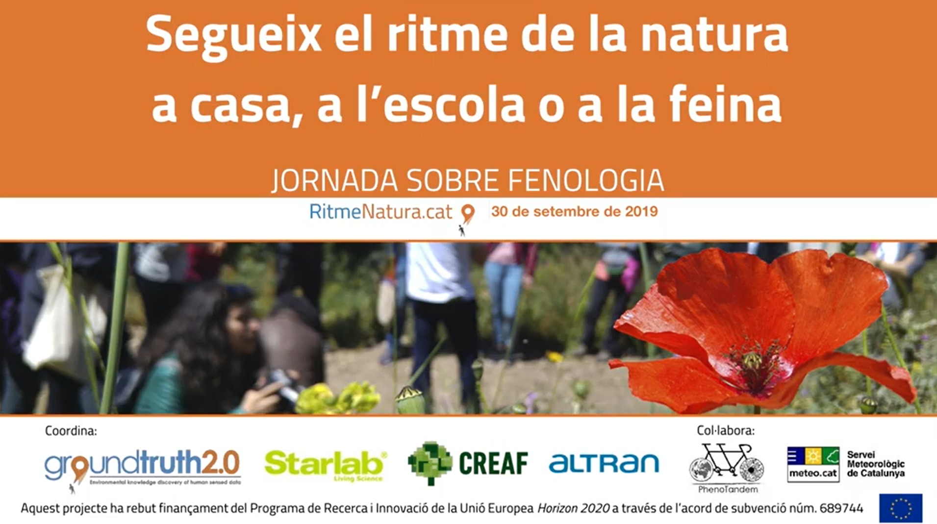 Portada Jornada "Segueix el ritme de la natura a casa, a l'escola o a la feina". Font: RitmeNatura